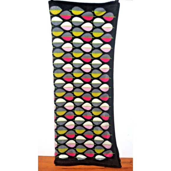 Vera Bradley Plush Blanket Retired Pastel Leaves/geometric 50" X 80" Black pink - Picture 2 of 7